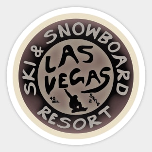 Las Vegas Ski & Snowboard Resort Logo in Orangish Tint Sticker